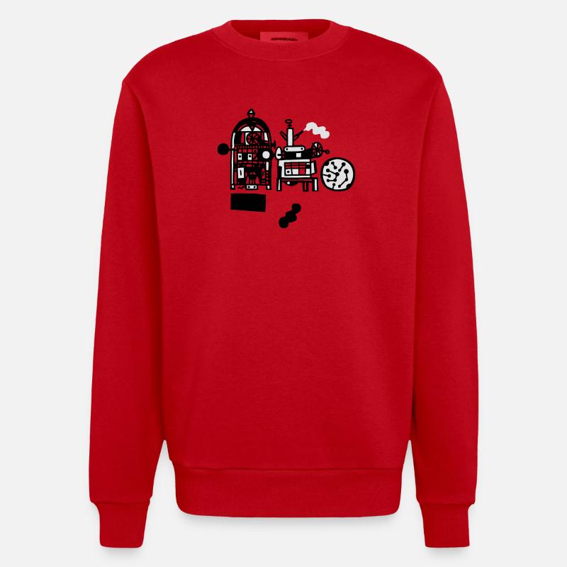 Techno - Sweat bio épais oversize fabriqué en UE - rouge