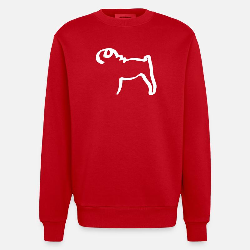 Lignes mops - Sweat bio épais oversize fabriqué en UE - rouge