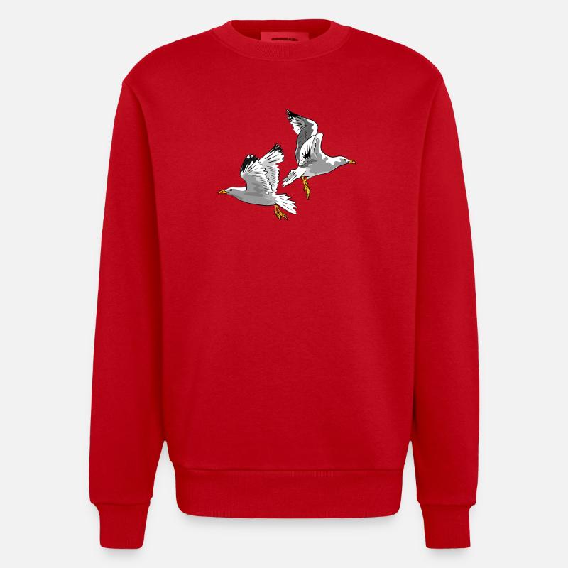 moewe vogel urlaub - Heavyweight Oversized Organic Crew Neck Made in EU - Rot
