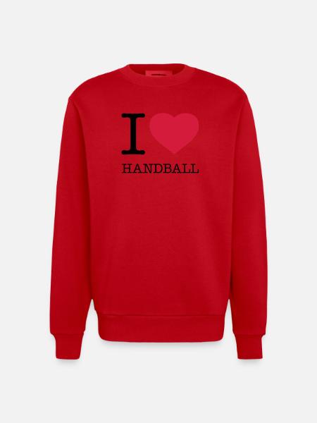 I LOVE HANDBALL Handballer - Heavyweight Oversized Organic Crew Neck Made in EU - red