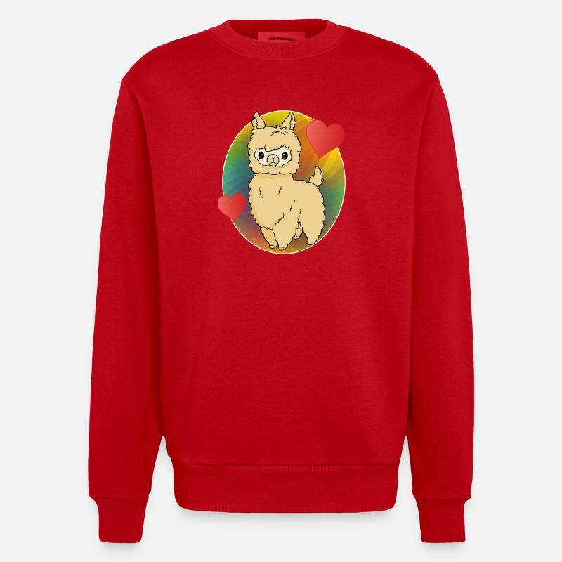 Alpaka - Heavyweight Oversized Organic Crew Neck Made in EU - Rot