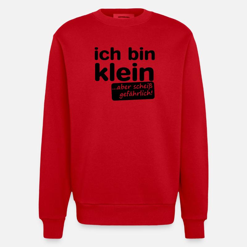 ich bin klein aber scheiß gefährlich! - Heavyweight Oversized Organic Crew Neck Made in EU - Rot