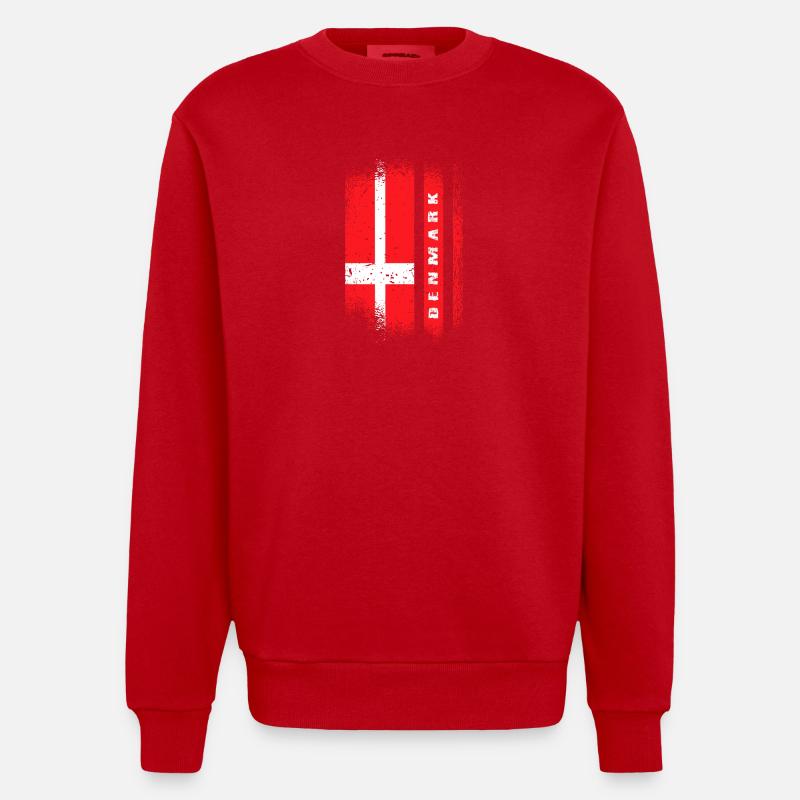 Danemark Drapeaux Conception / Cadeau Copenhague - Sweat bio épais oversize fabriqué en UE - rouge