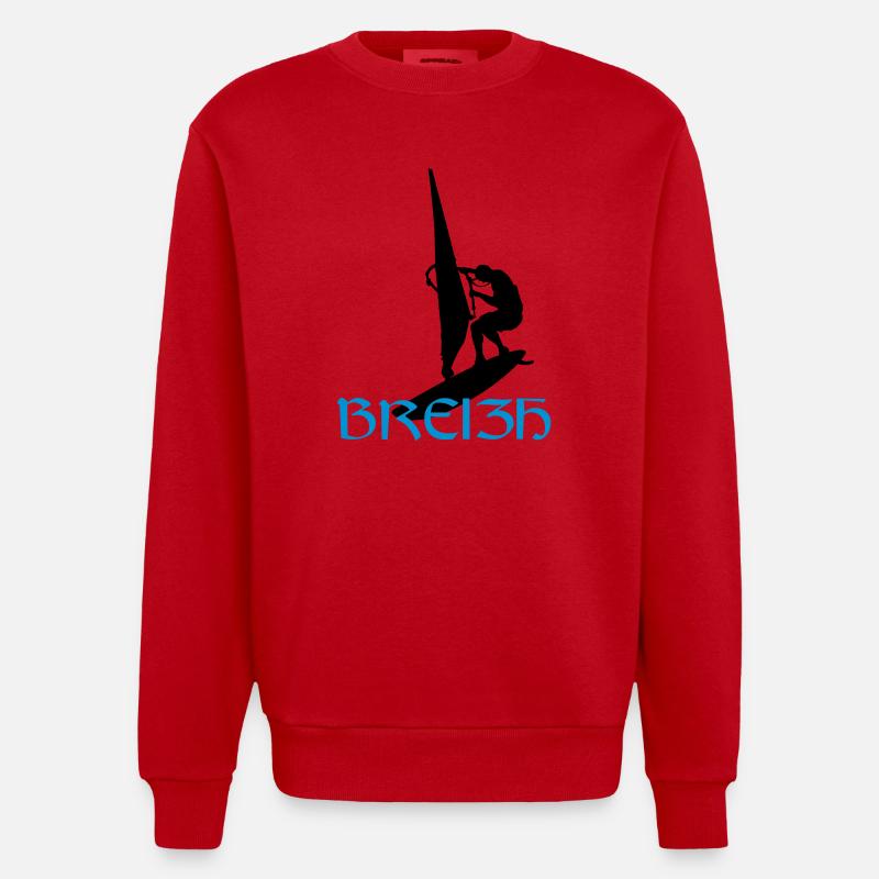 Windsurfen / Windsurfer / Windsurf / Windsurfing - Heavyweight Oversized Organic Crew Neck Made in EU - Rot