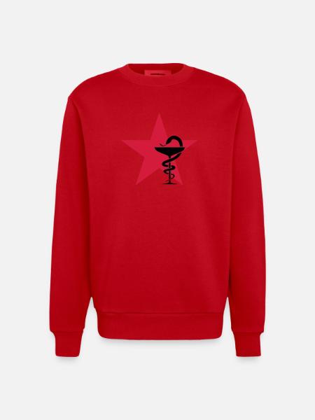 Pharmacy / Apotheke / Pharmacie - Heavyweight Oversized Organic Crew Neck Made in EU - red