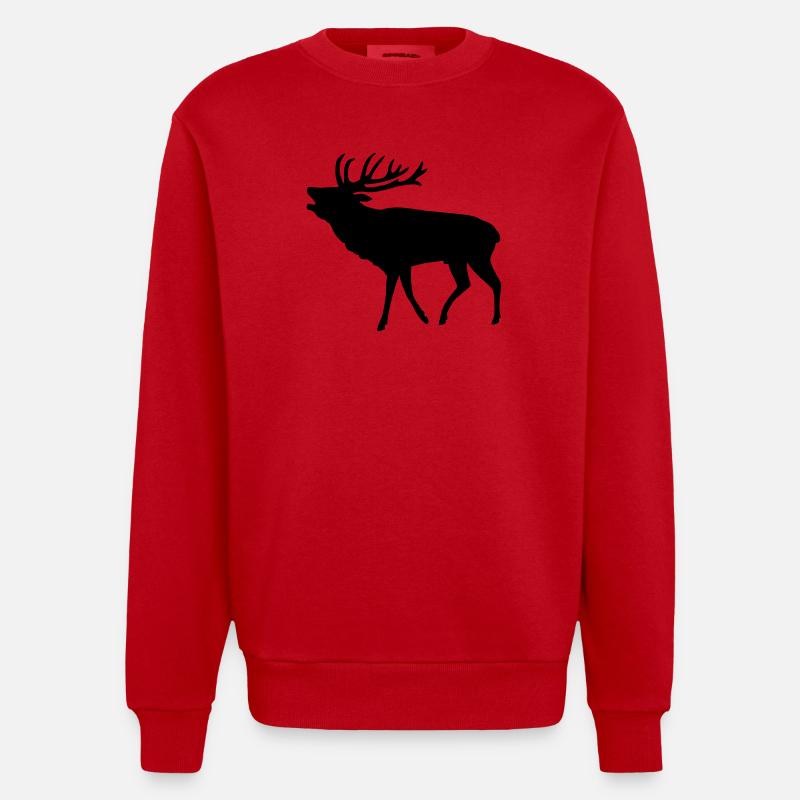 hirsch jäger jagd - Heavyweight Oversized Organic Crew Neck Made in EU - Rot
