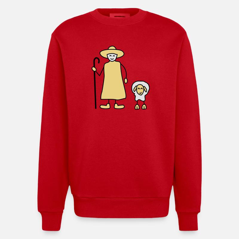 schaefer schafe tier beruf - Heavyweight Oversized Organic Crew Neck Made in EU - Rot
