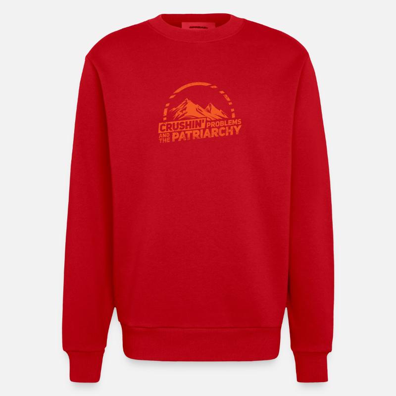 Geschenk Kletterer Boulderer klettern - Heavyweight Oversized Organic Crew Neck Made in EU - Rot