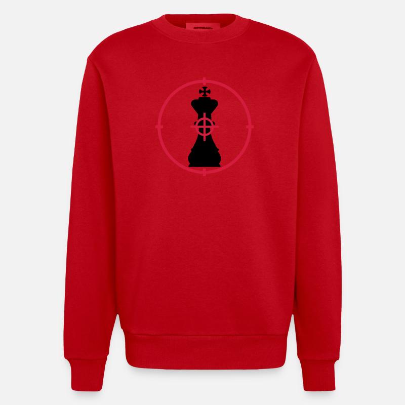 Chess / Echecs / Stratégie / Dames / Geek - Sweat bio épais oversize fabriqué en UE - rouge