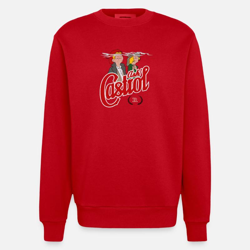 Aah Castrol R. - Sweat bio épais oversize fabriqué en UE - rouge