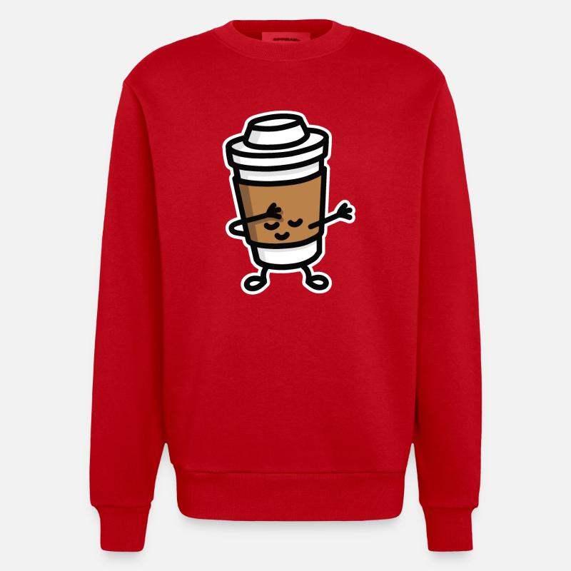 Dab / dabbing cardboard coffee cup - Sweat bio épais oversize fabriqué en UE - rouge