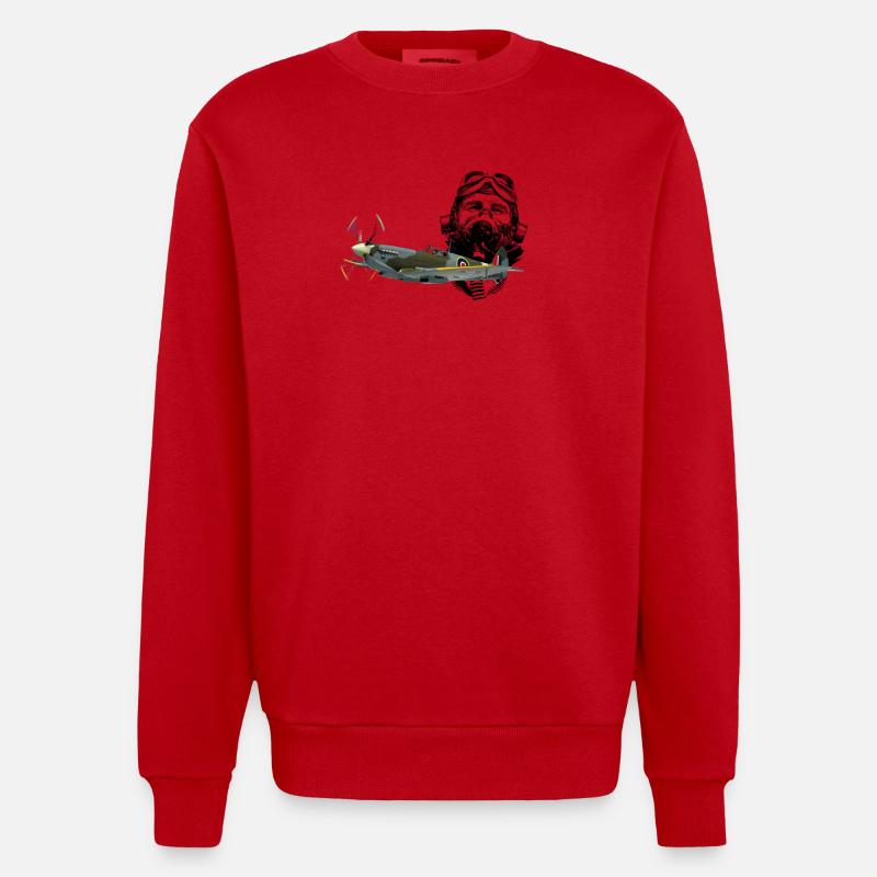 Pilot spitfire - Sweat bio épais oversize fabriqué en UE - rouge
