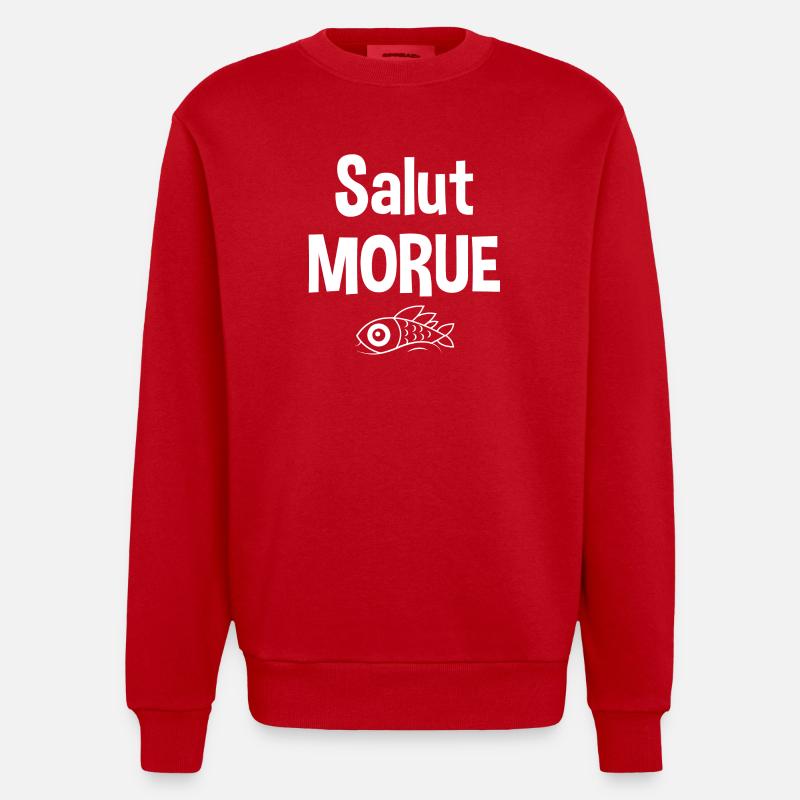 Salut morue - Sweat bio épais oversize fabriqué en UE - rouge