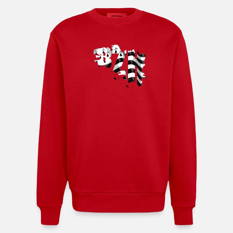 BZH - Sweat bio épais oversize fabriqué en UE - rouge