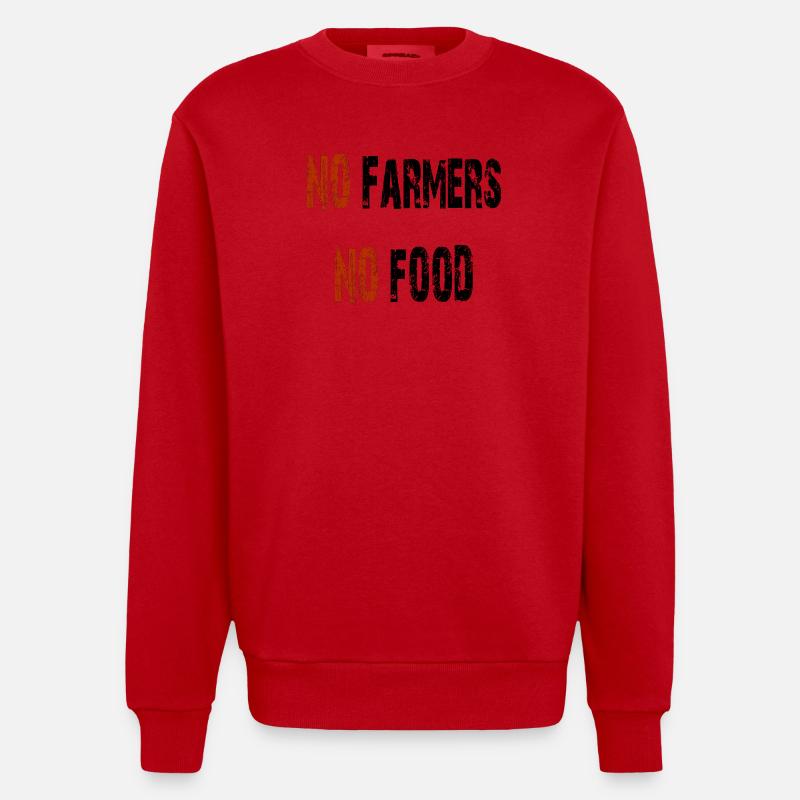 Pas d'agriculteurs pas de nourriture - Sweat bio épais oversize fabriqué en UE - rouge