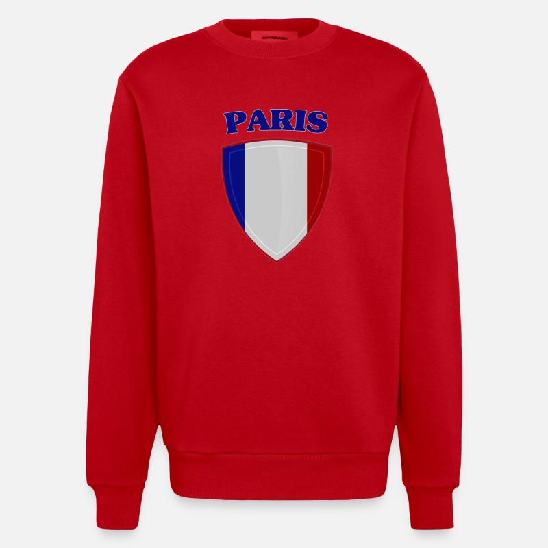 Paris (Paris) - Sweat bio épais oversize fabriqué en UE - rouge