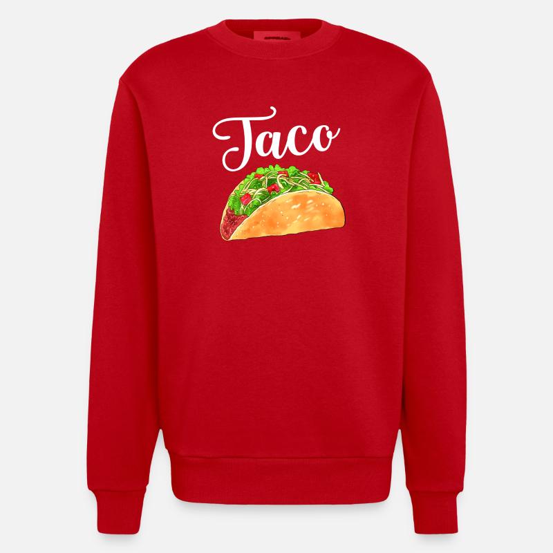 Taco aquarelle - Sweat bio épais oversize fabriqué en UE - rouge