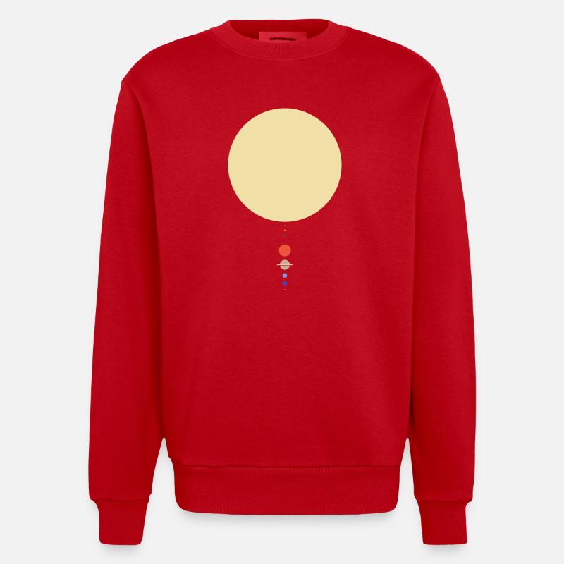 Système solaire minimal - Sweat bio épais oversize fabriqué en UE - rouge