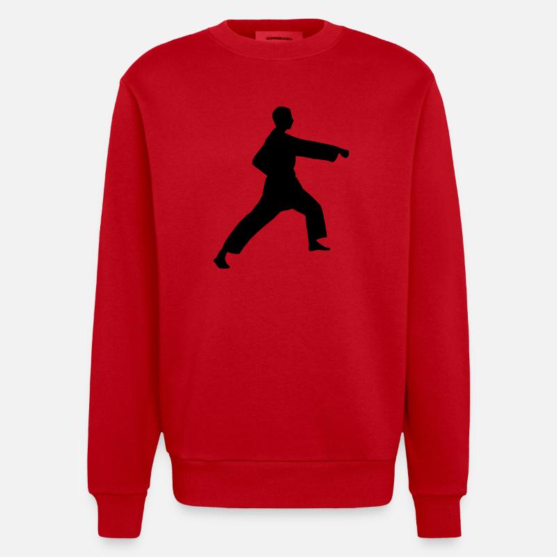 Punsch Karate oder Teakwondo Punsch - Heavyweight Oversized Organic Crew Neck Made in EU - Rot
