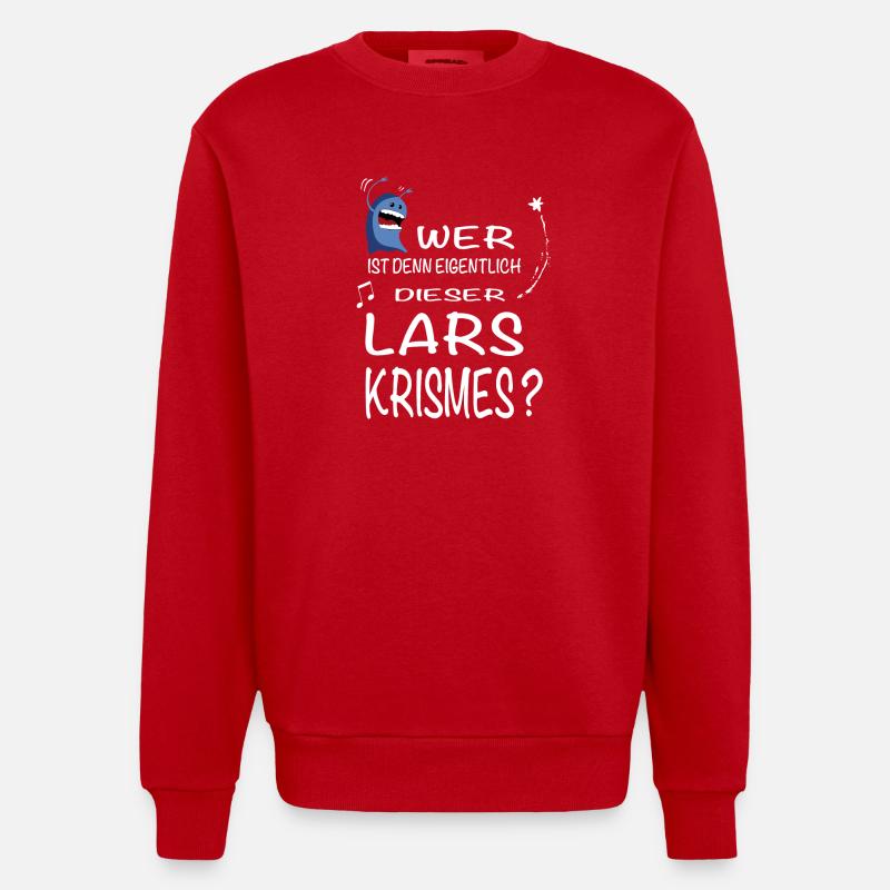 Wer ist denn eigentlich dieser Lars Krismes? - Heavyweight Oversized Organic Crew Neck Made in EU - Rot