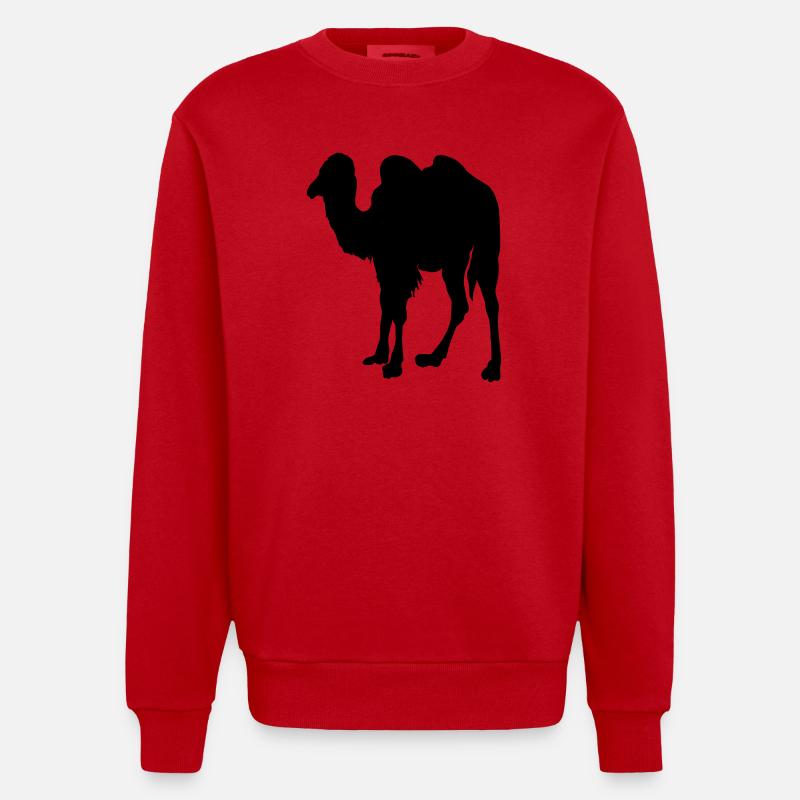 Kamel, Kamel - Heavyweight Oversized Organic Crew Neck Made in EU - Rot
