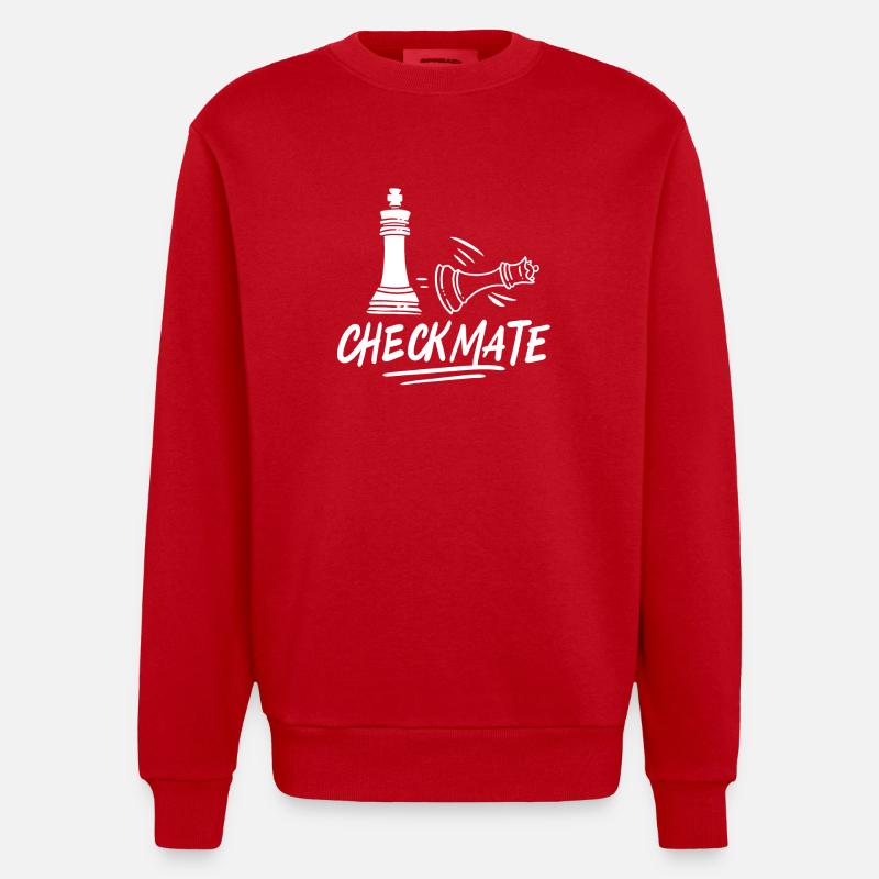 Joueur d'échecs échec et mat - Sweat bio épais oversize fabriqué en UE - rouge