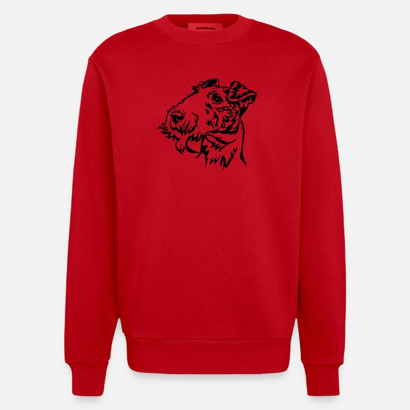 Tête de Fox terrier - Sweat bio épais oversize fabriqué en UE - rouge