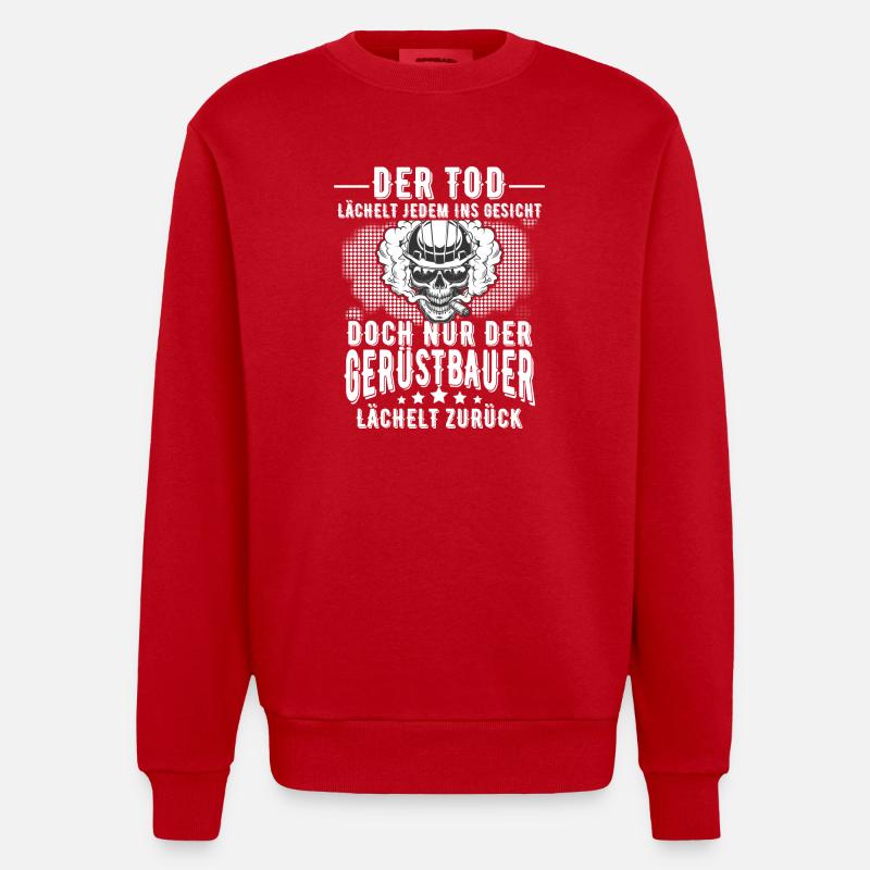 Gerüstbauer - Heavyweight Oversized Organic Crew Neck Made in EU - Rot