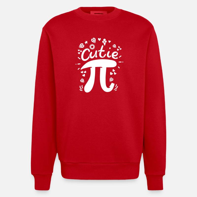 Pi Pi Day Math - Heavyweight Oversized Organic Crew Neck Made in EU - red