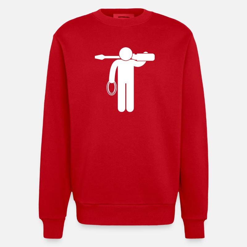 Electronic electrician Electrical Engineer - Heavyweight Oversized Organic Crew Neck Made in EU - red