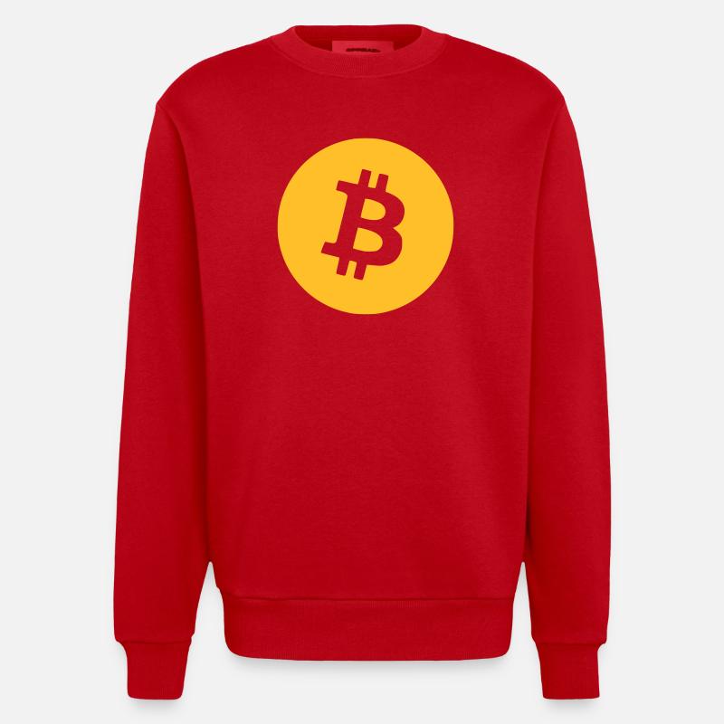 Le bitcoin - Sweat bio épais oversize fabriqué en UE - rouge