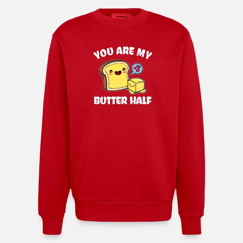 Cœur Saint Valentin Déclaration couple - Sweat bio épais oversize fabriqué en UE - rouge