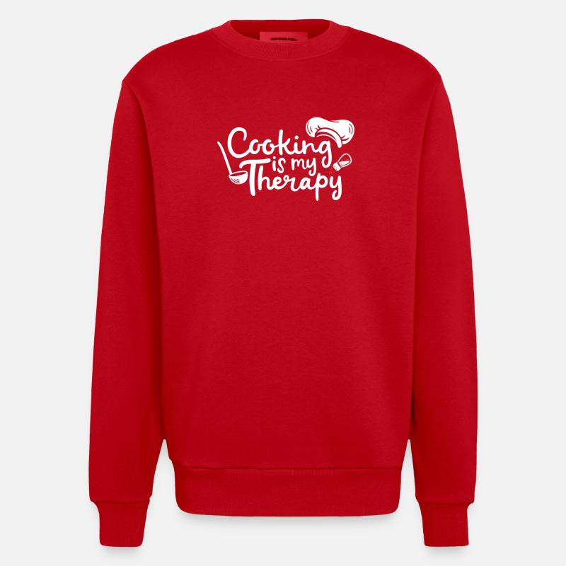 Cuisson Cuisinier Cuisinier - Sweat bio épais oversize fabriqué en UE - rouge