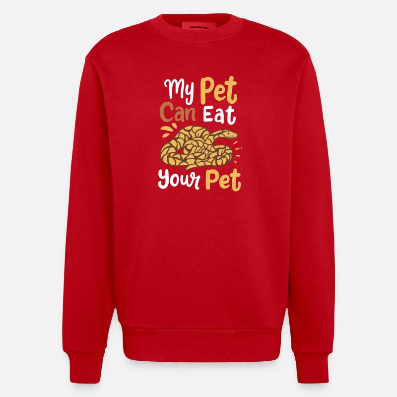 Python Snake Snake Owner - Heavyweight Oversized Organic Crew Neck Made in EU - red
