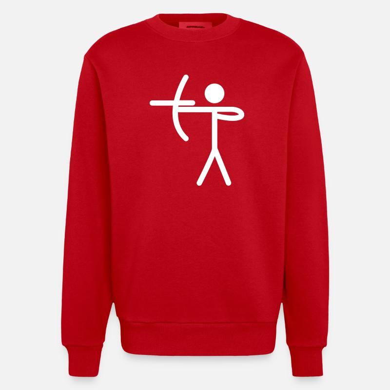Bogenschießen - Heavyweight Oversized Organic Crew Neck Made in EU - Rot