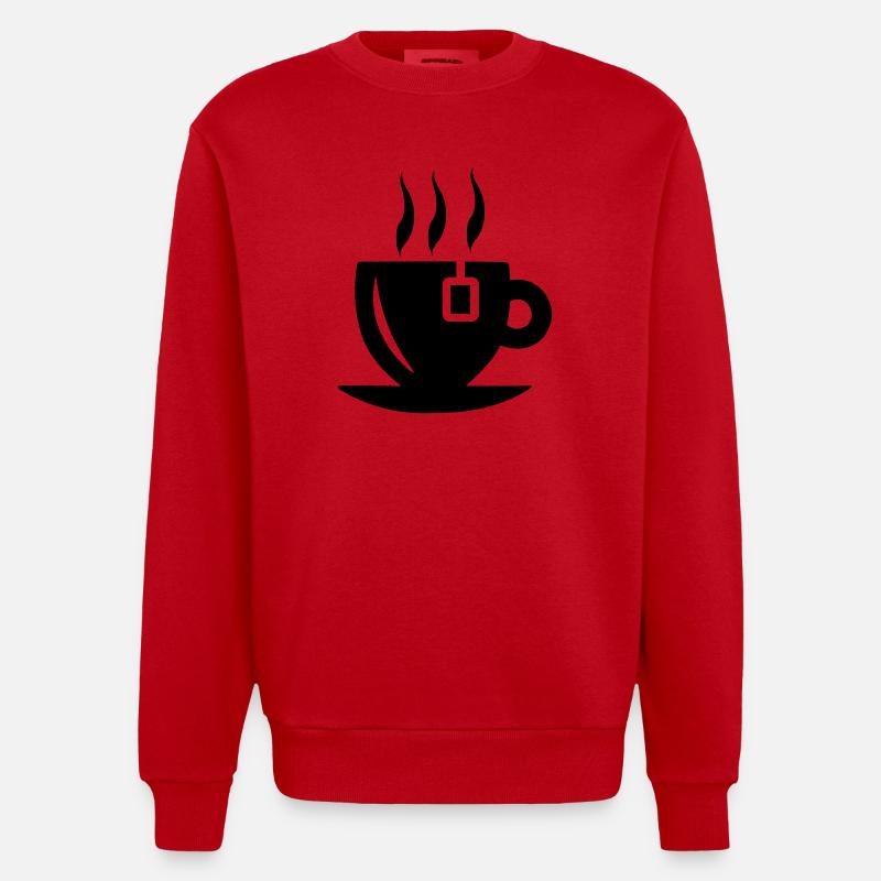 Teetasse mit Teebeutel - Heavyweight Oversized Organic Crew Neck Made in EU - Rot