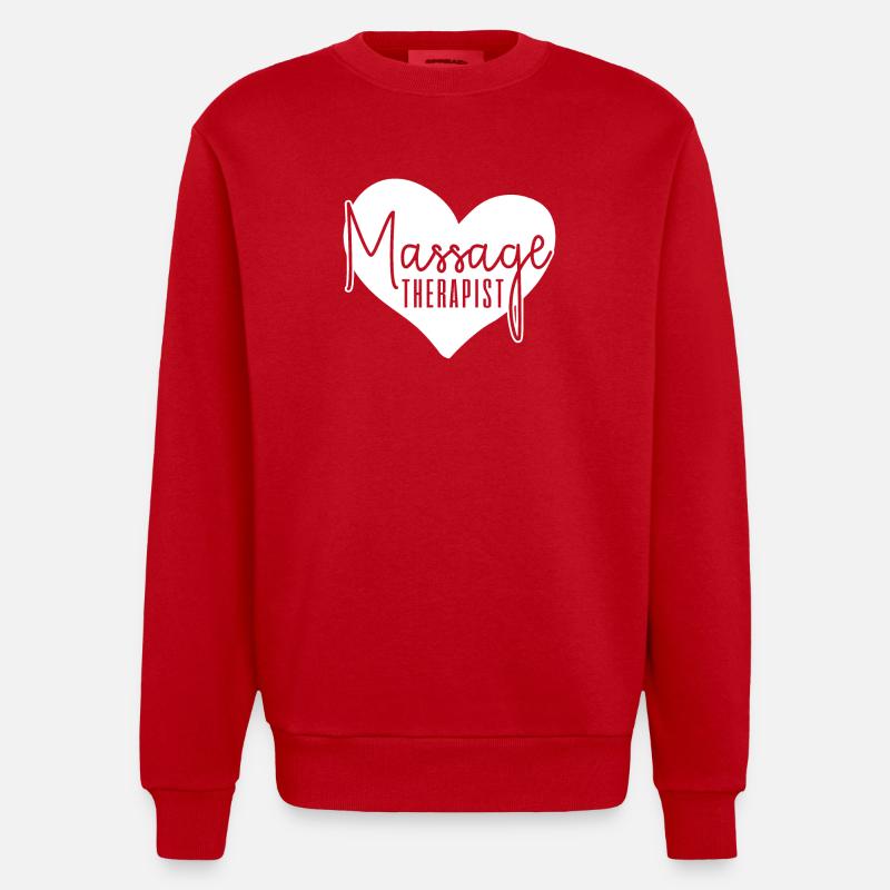 Massagetherapeut Massagetherapie - Heavyweight Oversized Organic Crew Neck Made in EU - Rot