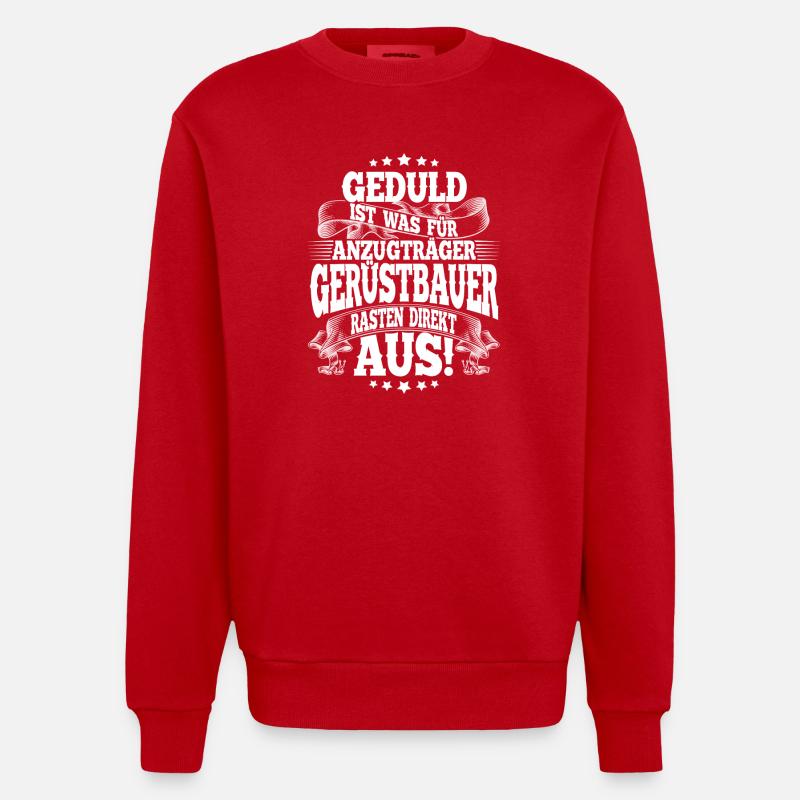 Constructeurs d’échafaudages - Sweat bio épais oversize fabriqué en UE - rouge