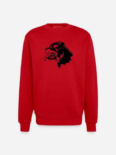 Rottweiler Kopf - Heavyweight Oversized Organic Crew Neck Made in EU - red