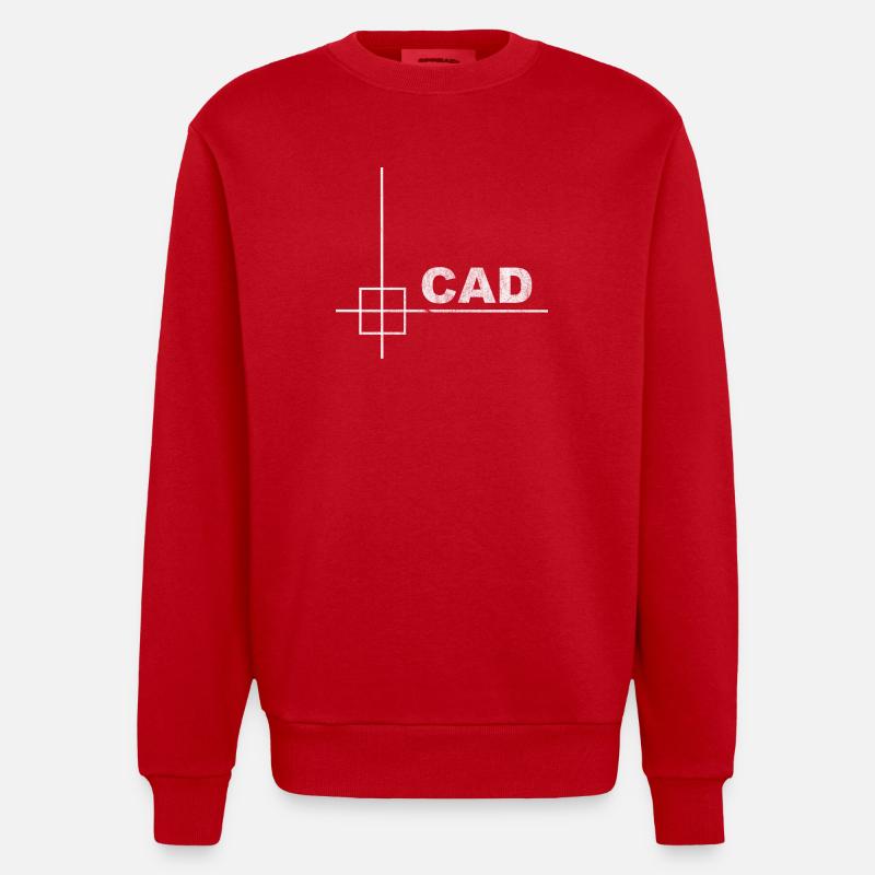 Conception technique minimale CAD Designer - Sweat bio épais oversize fabriqué en UE - rouge