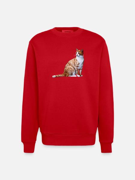 Chat chat chat Cat Cat - Sweat bio épais oversize fabriqué en UE - rouge