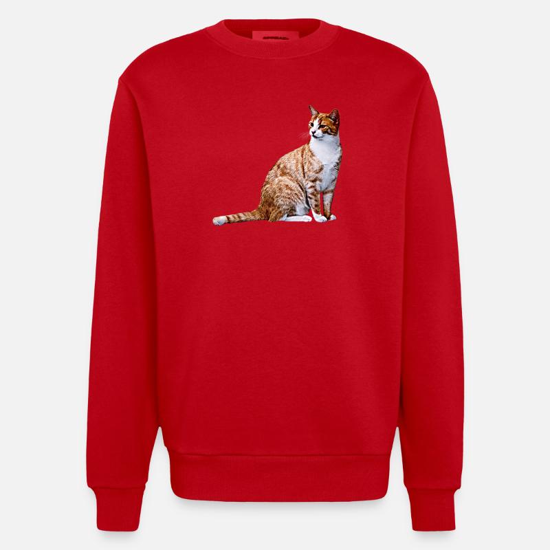 Chat chat chat Cat Cat - Sweat bio épais oversize fabriqué en UE - rouge