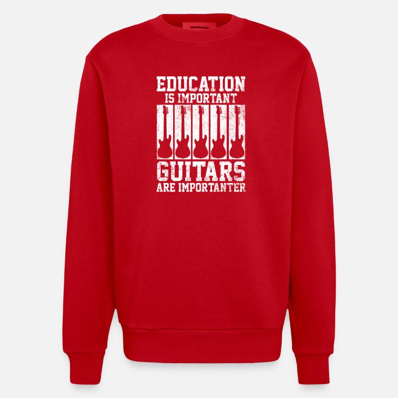 Guitariste Guitariste Guitariste Guitariste - Sweat bio épais oversize fabriqué en UE - rouge