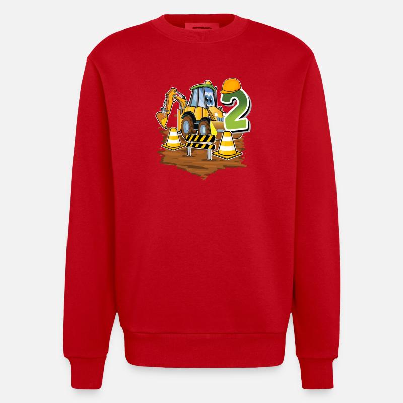 2 ans bagger anniversaire d’enfant - Sweat bio épais oversize fabriqué en UE - rouge