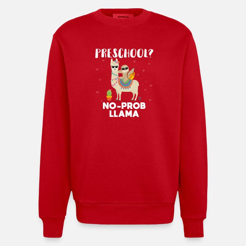 préscolaire pas de lama prob - Sweat bio épais oversize fabriqué en UE - rouge