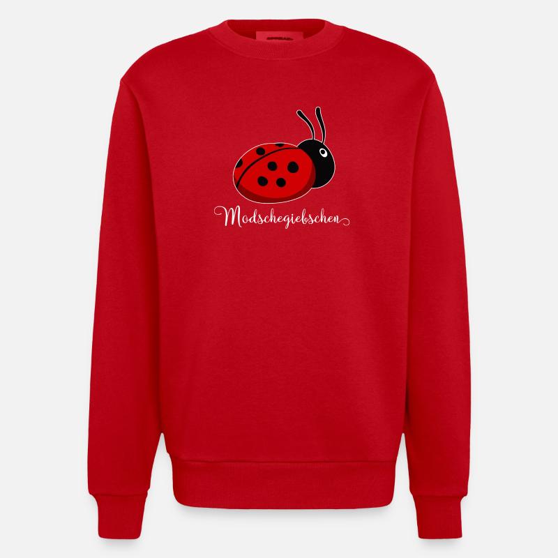 Modschegiebchen Marienkäfer Sächsisch Geschenkidee - Heavyweight Oversized Organic Crew Neck Made in EU - Rot