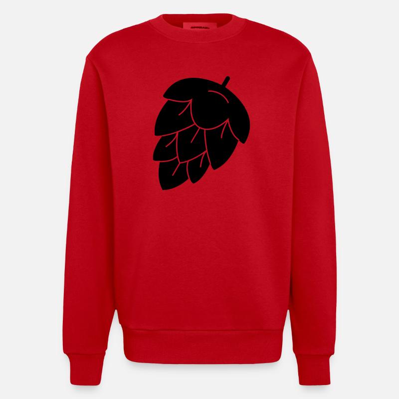 houblon pour la bière - Sweat bio épais oversize fabriqué en UE - rouge