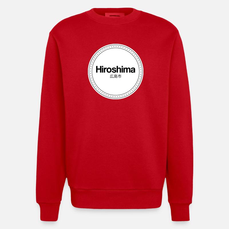 Logo du timbre d’Hiroshima - Sweat bio épais oversize fabriqué en UE - rouge