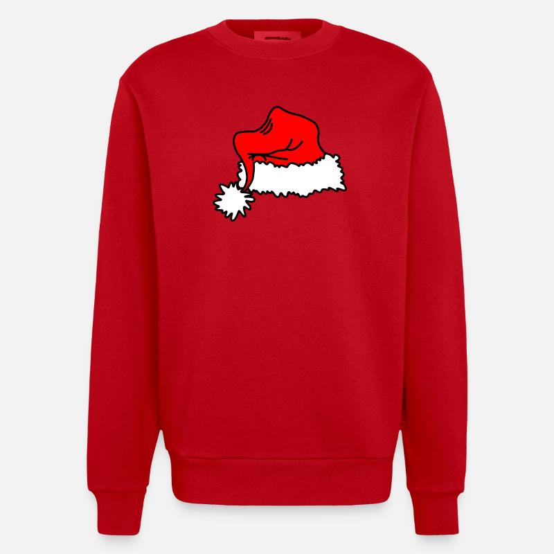 Rote Weihnachtsmütze - Heavyweight Oversized Organic Crew Neck Made in EU - Rot
