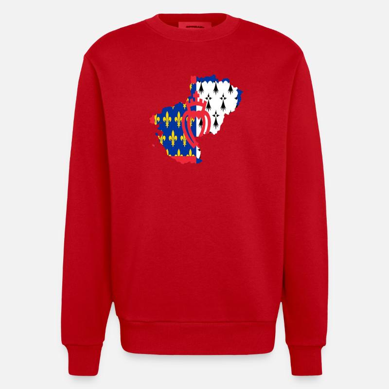 Pays de loire - Sweat bio épais oversize fabriqué en UE - rouge